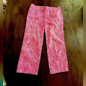 Lilly Pulitzer Pink Floral Fish capri length palm beach fit